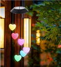 Zonne-energie lamp Hartjes. Zonnebatterij hanglamp. Hartjes versiering nachtlamp met zonnebatterij, solar lamp
