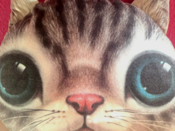 Kussen Kat. Grappige kussen in een vorm van kop van een kat. Cadeau voor kind of volwassen. Leuke kussen Kat.Stijl 2