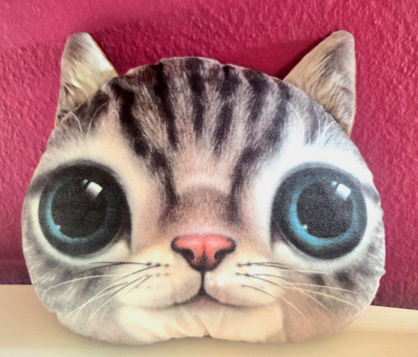 Kussen Kat. Grappige kussen in een vorm van kop van een kat. Cadeau voor kind of volwassen. Leuke kussen Kat.Stijl 2