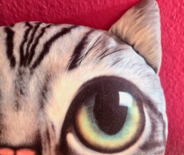 Kussen Kat. Grappige kussen in een vorm van kop van een kat. Cadeau voor kind of volwassen. Leuke kussen Kat.Stijl 1