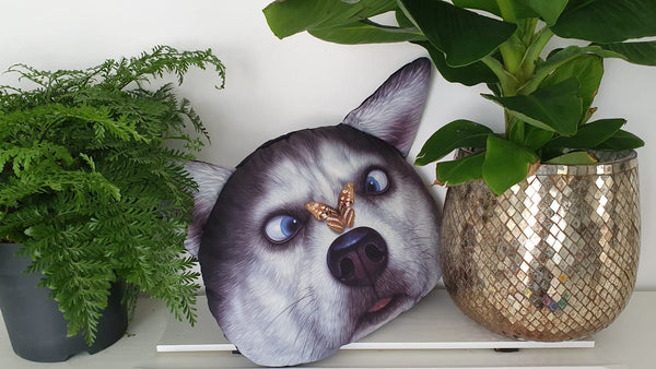 Kussen Hond. Grappige kussen in een vorm van kop van een Hond. Cadeau voor kind of volwassen. Leuke kussen Hond. Stijl 1