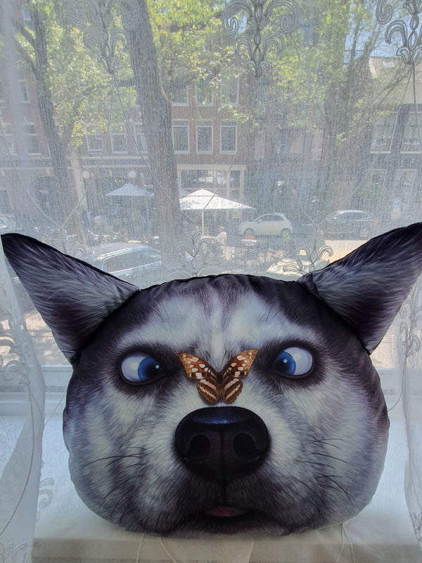 Kussen Hond. Grappige kussen in een vorm van kop van een Hond. Cadeau voor kind of volwassen. Leuke kussen Hond. Stijl 1
