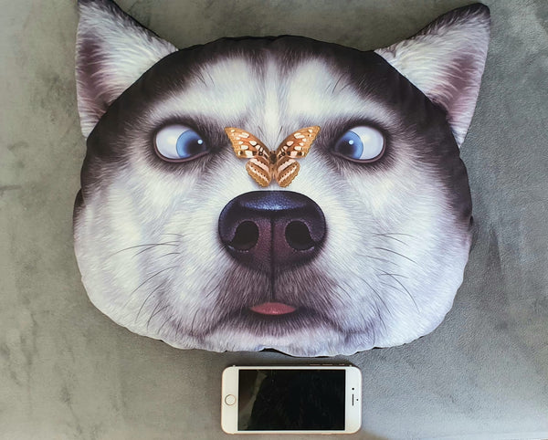 Kussen Hond. Grappige kussen in een vorm van kop van een Hond. Cadeau voor kind of volwassen. Leuke kussen Hond. Stijl 1