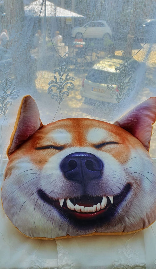 Kussen Hond. Grappige kussen in een vorm van kop van een Hond. Cadeau voor kind of volwassen. Leuke kussen Hond. Stijl 2