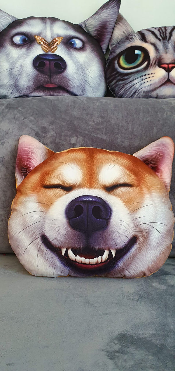 Kussen Hond. Grappige kussen in een vorm van kop van een Hond. Cadeau voor kind of volwassen. Leuke kussen Hond. Stijl 2