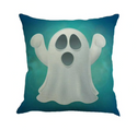 Kussenhoes blauw, turquoise, wit. Kussenhoes grappige print Spookje. Leuke kussenhoes voor kinderkamer. 45x45. SET van 2.