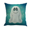 Kussenhoes grappig Spookje. Kussenhoes voor kind blauw. Kussensloop met grappige print 45x45.