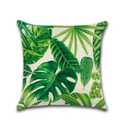 Kussenhoes Tropische Planten. Kussensloop creme met groene bladeren