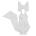 Muursticker Spiegel Vos muurdecoratie zilver Fox 40x33 cm