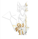 Muursticker Spiegel Vos muurdecoratie zilver Fox 40x33 cm