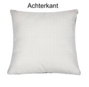 Kussenhoes Creme met Blauwe Schelp. Decoratieve kussensloop creme, blauw. Sierkussenhoes zee thema 45x45