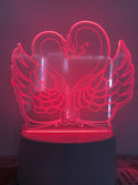 Lamp Liefde Zwanen 7-kleurig. Tafelnachtlamp, Romantische nachtlamp. Leuke cadeau lamp. Zwanen nachtlamp.