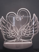 Lamp Liefde Zwanen 7-kleurig. Tafelnachtlamp, Romantische nachtlamp. Leuke cadeau lamp. Zwanen nachtlamp.