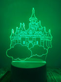 Nachtlampje voor kind in een vorm van Kasteel. Tafellampje/nachtlamp sprookjeskasteel op wolkjes. Kasteel lampje 7-kleurig